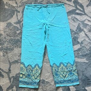 INC International Concepts Silk Lounge Pants - Aqua